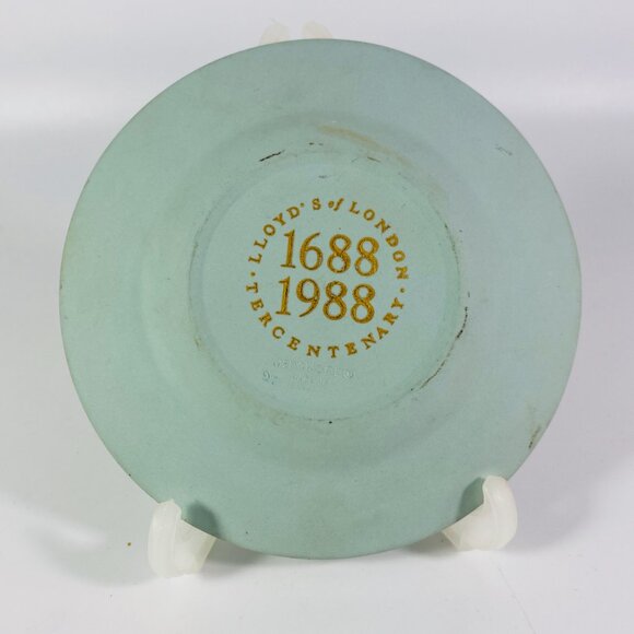 Lloyds of London Tercentenary 1688-1988, Wedgwood pale green jasperware plate - Picture 2 of 5